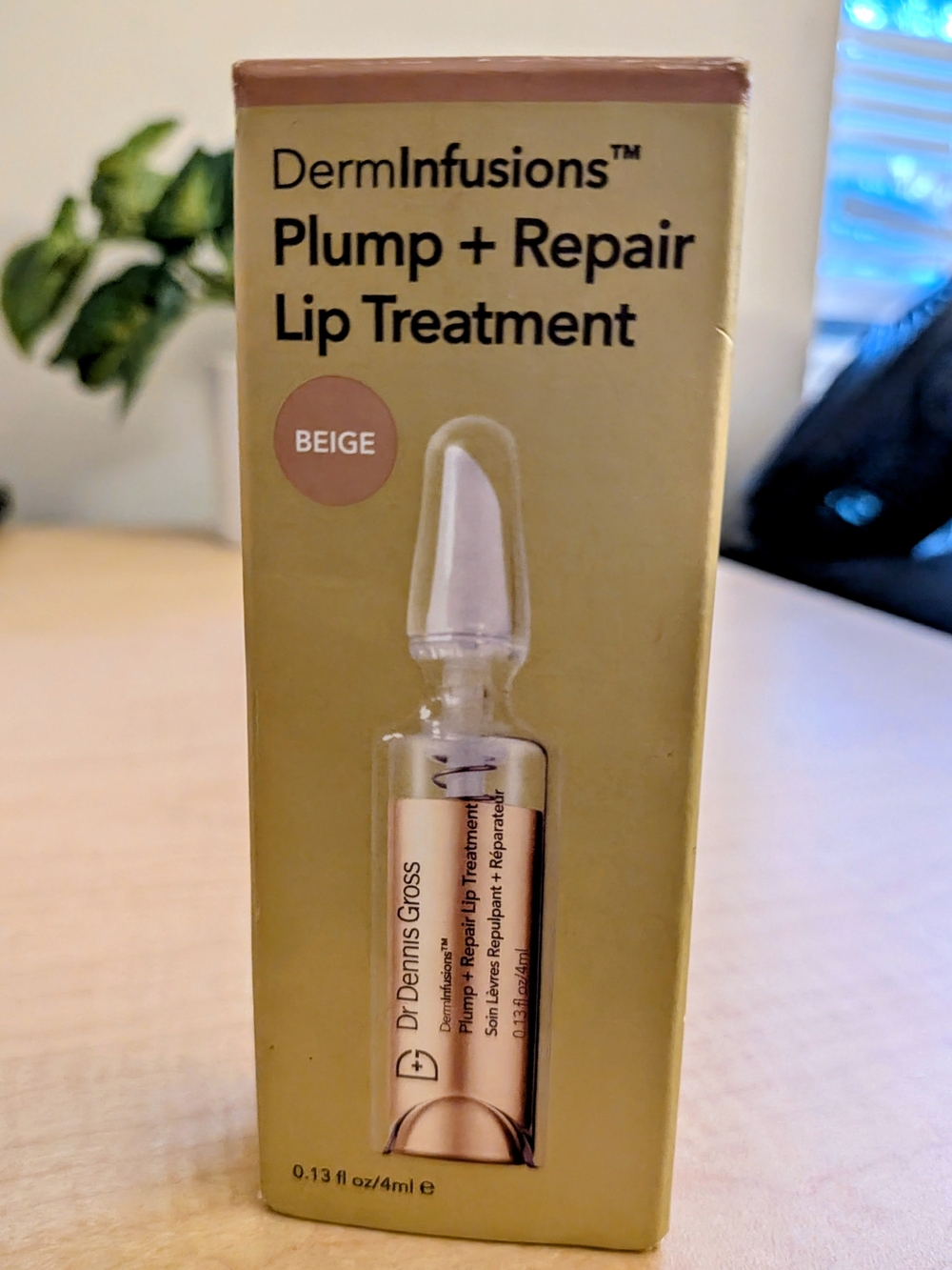NEW Dr Dennis Gross DermInfusions Plump + Repair Lip Treatment Beige